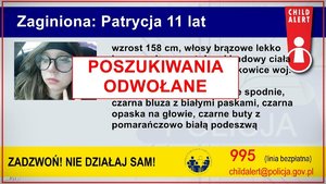 CHILD ALERT - poszukiwania odwołane